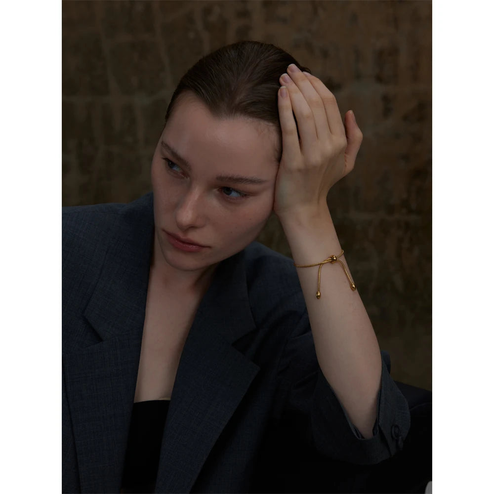 Adjustable Sliding Chain Bracelet Gold/Platinum Plated