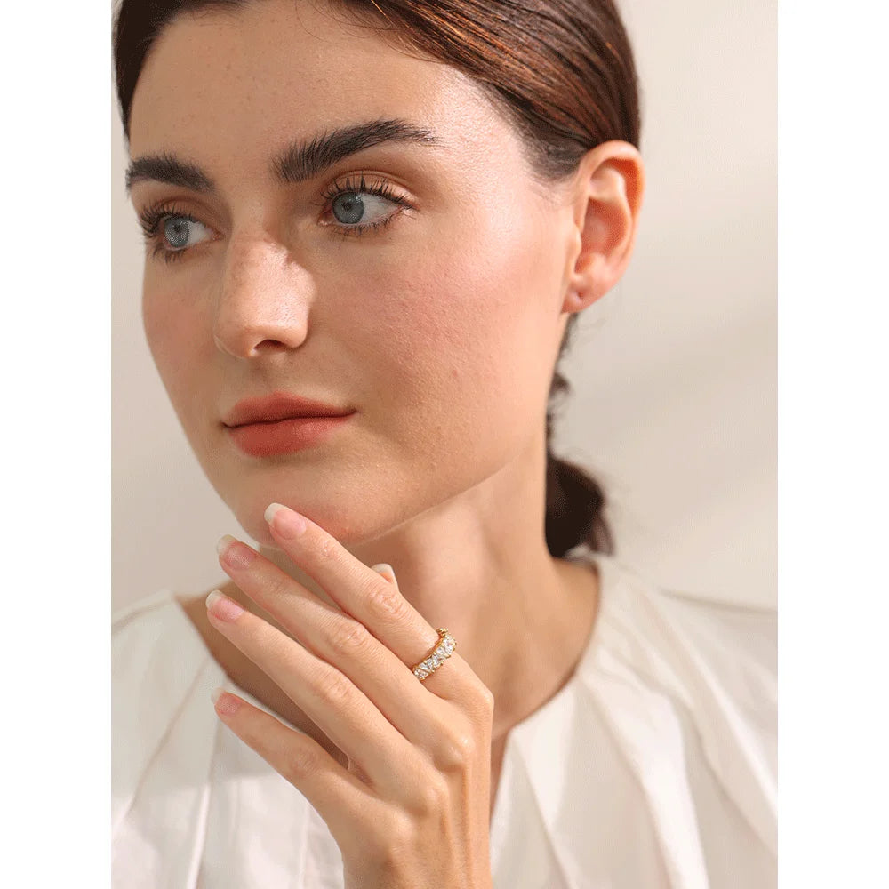 Delicate CZ Heart Bling Ring