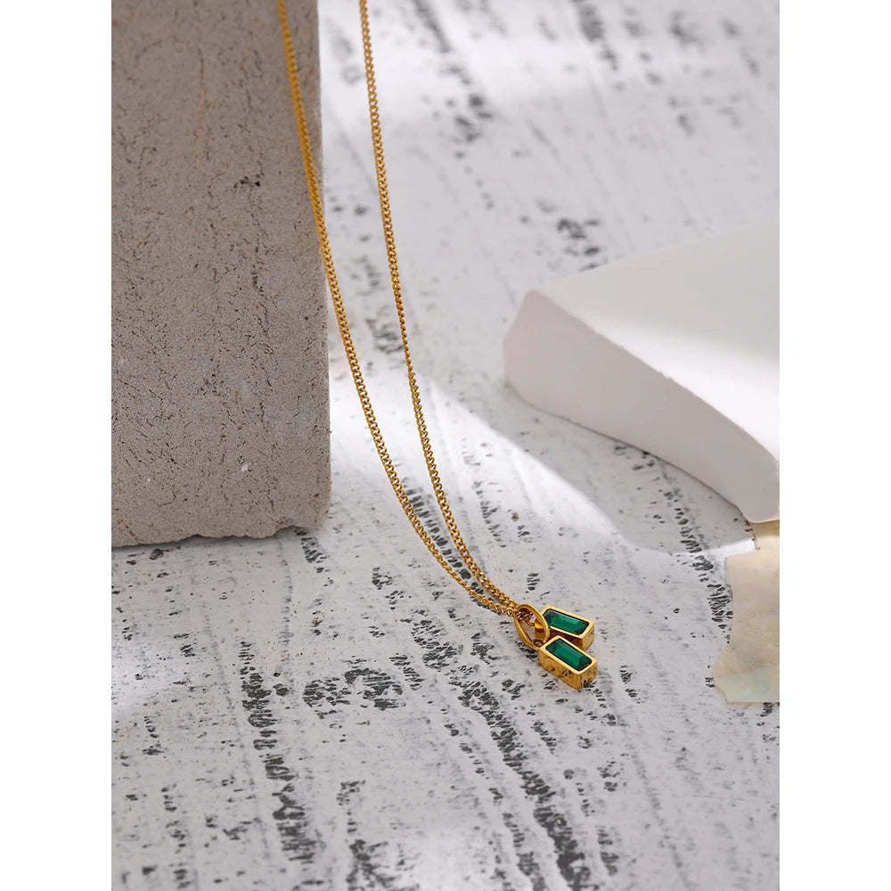Green Cubic Zirconia Pendant Necklace
