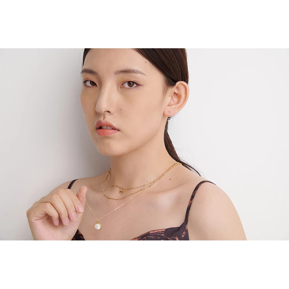 Boho Textured Round Pendant Necklace