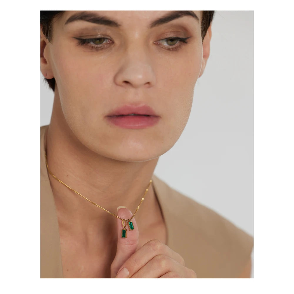 Green Cubic Zirconia Pendant Necklace