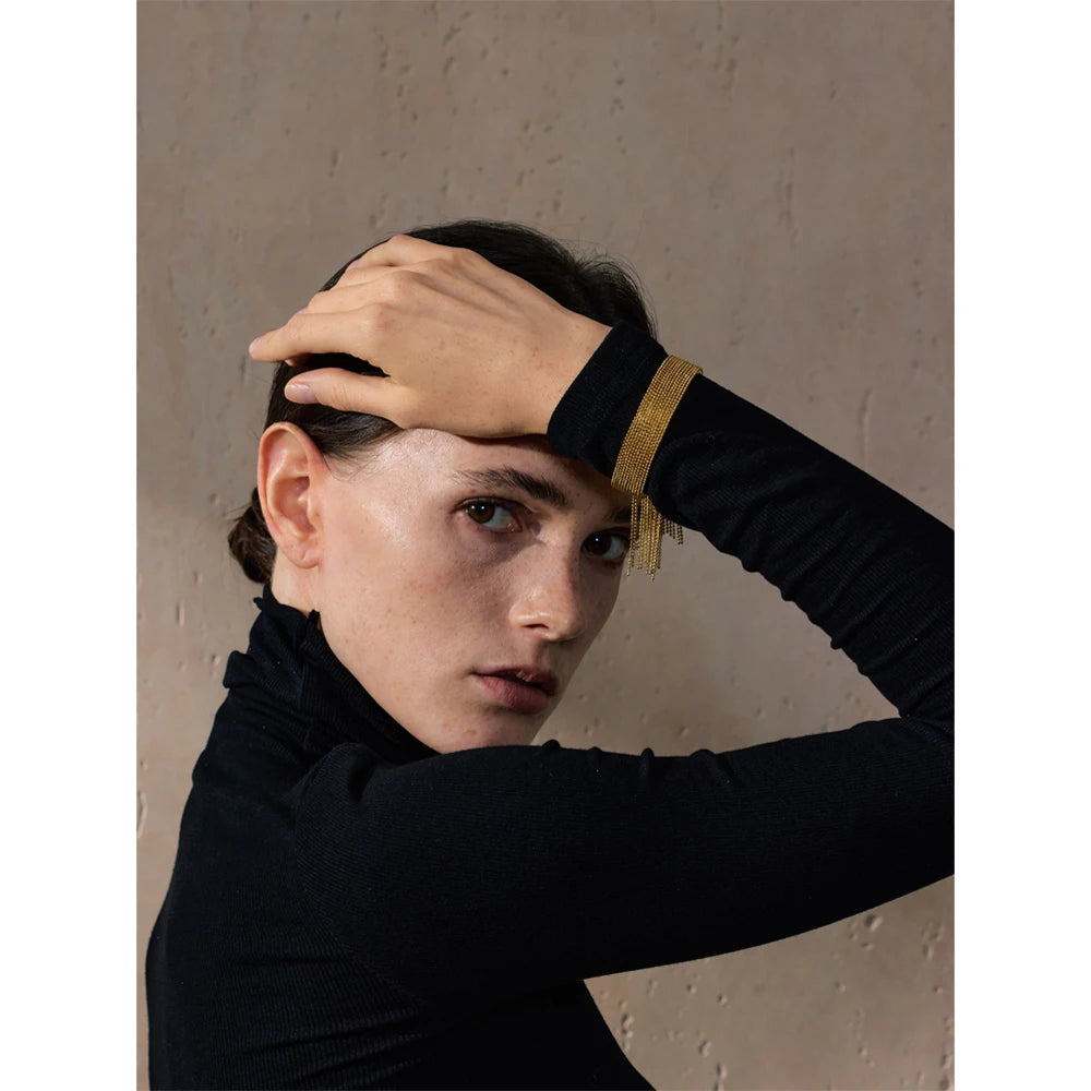 Chain Tassel Cuff Bracelet