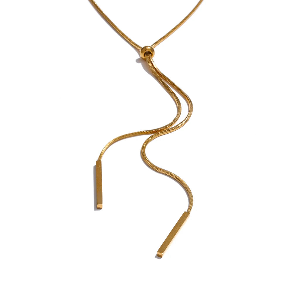 Adjustable Sweater Chain Necklace PVD