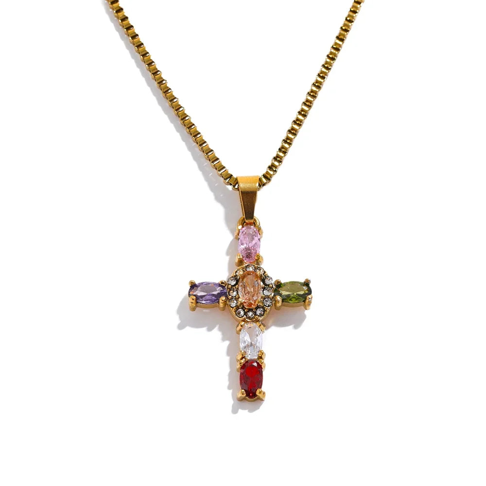 High-Grade CZ Cross Necklace