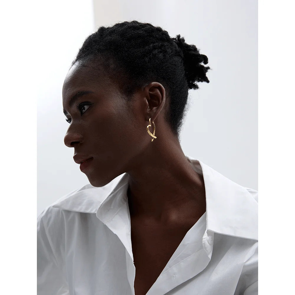 Heart Love Hollow Hoop Earrings