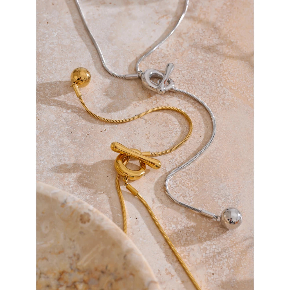 Chain Ball Drop Necklace