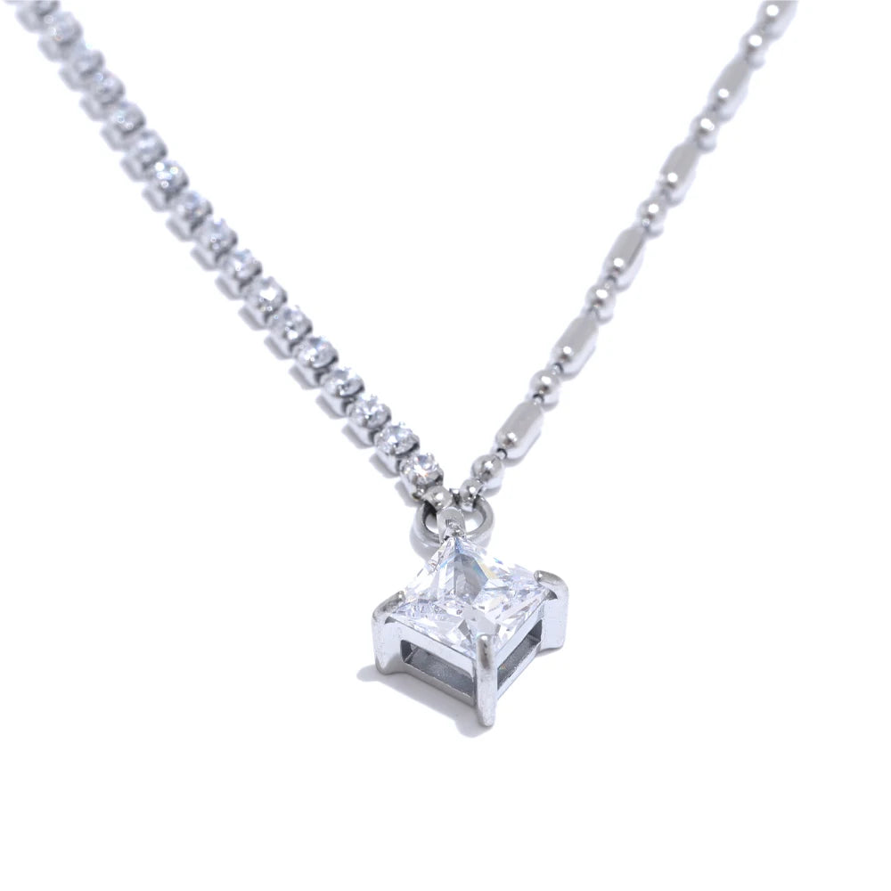 Cubic Zirconia Tennis Chain Necklace