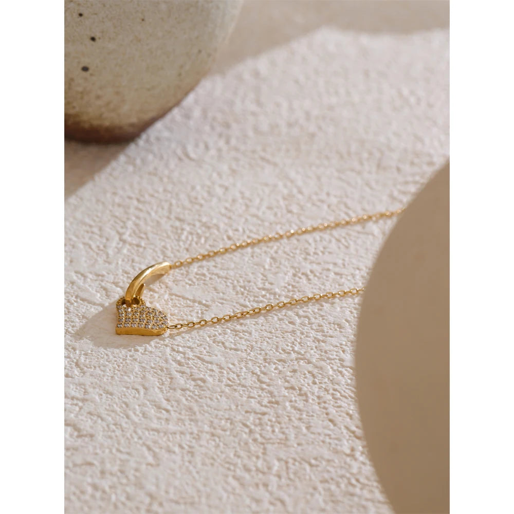 Cubic Zirconia Heart Necklace