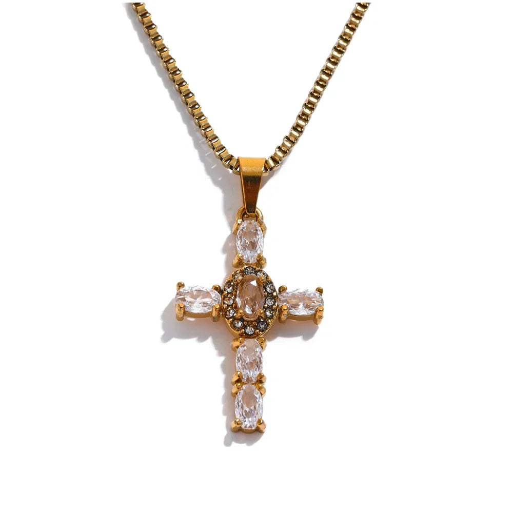High-Grade CZ Cross Necklace