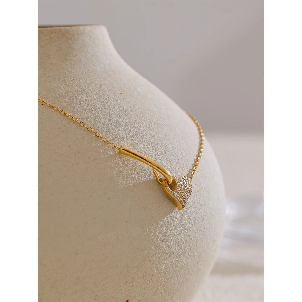 Cubic Zirconia Heart Necklace