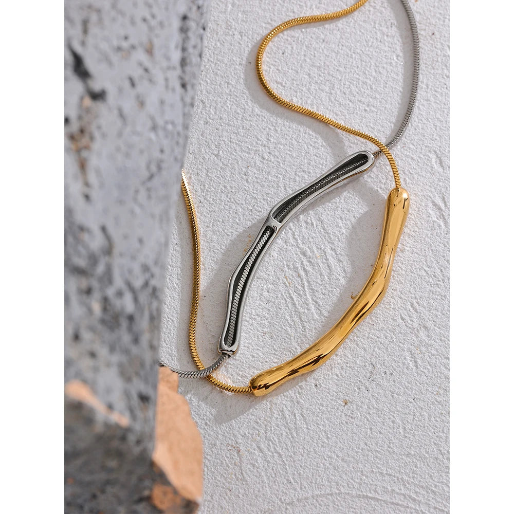 18K Gold PVD Stainless Steel Pendant Clavicle Necklace