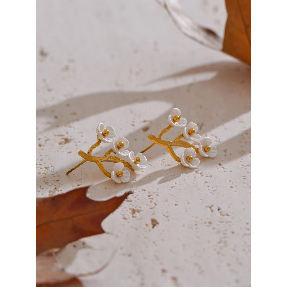 Flower Korean Stud Earrings