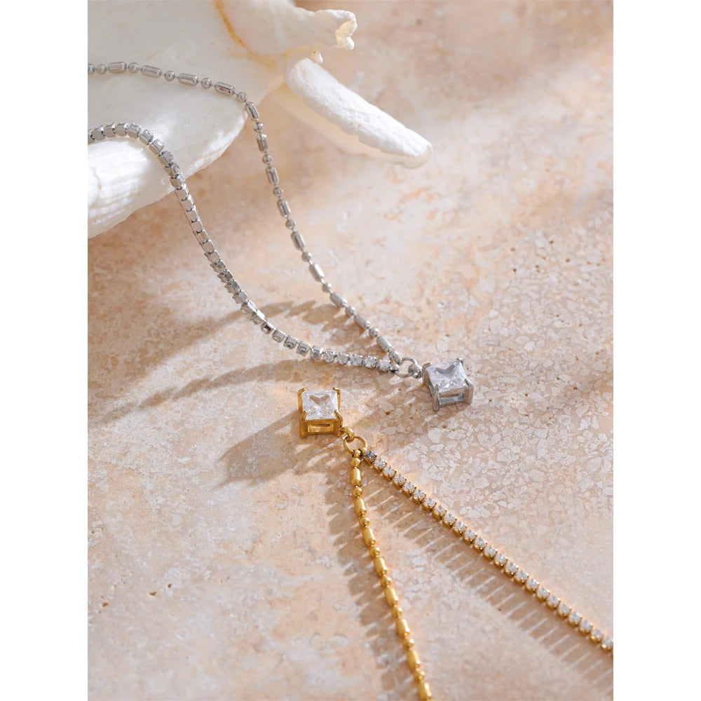 Cubic Zirconia Tennis Chain Necklace