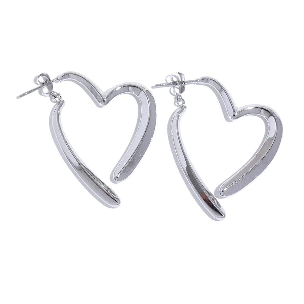 Heart Love Hollow Hoop Earrings