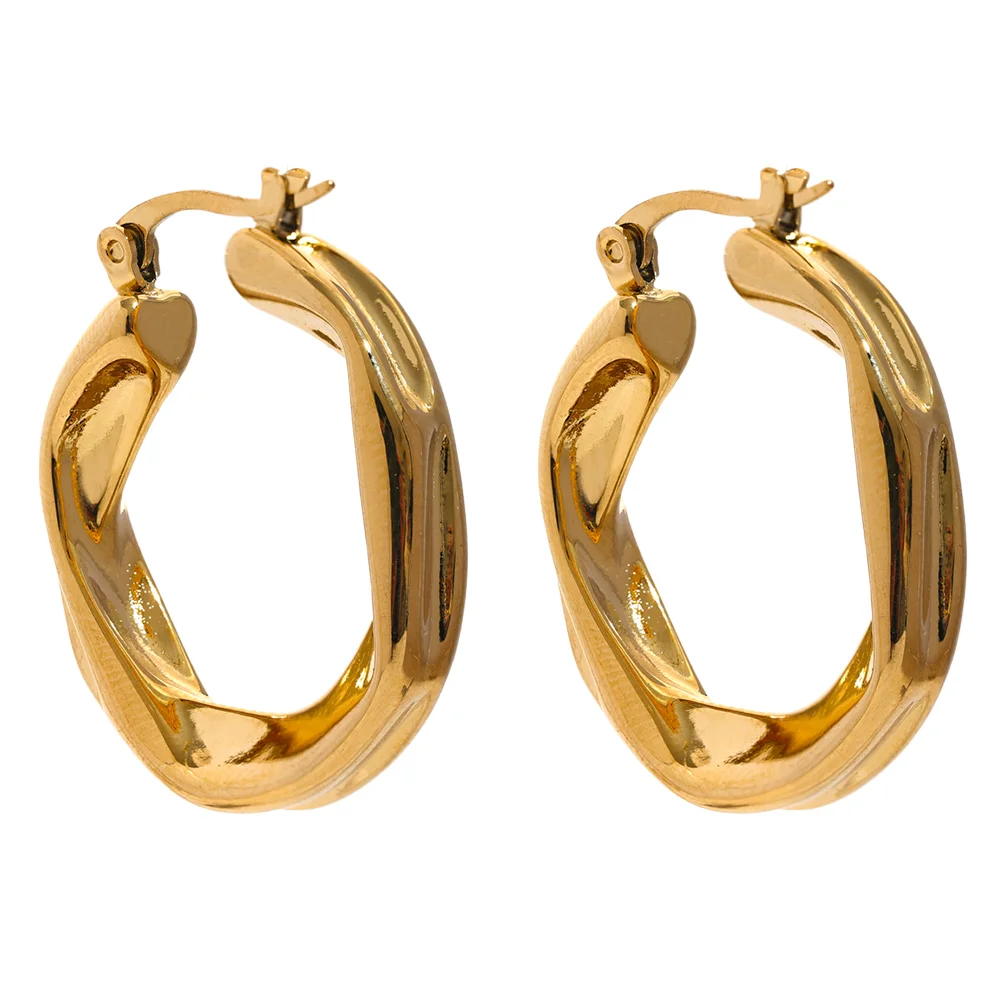Round Hollow Hoop Earrings