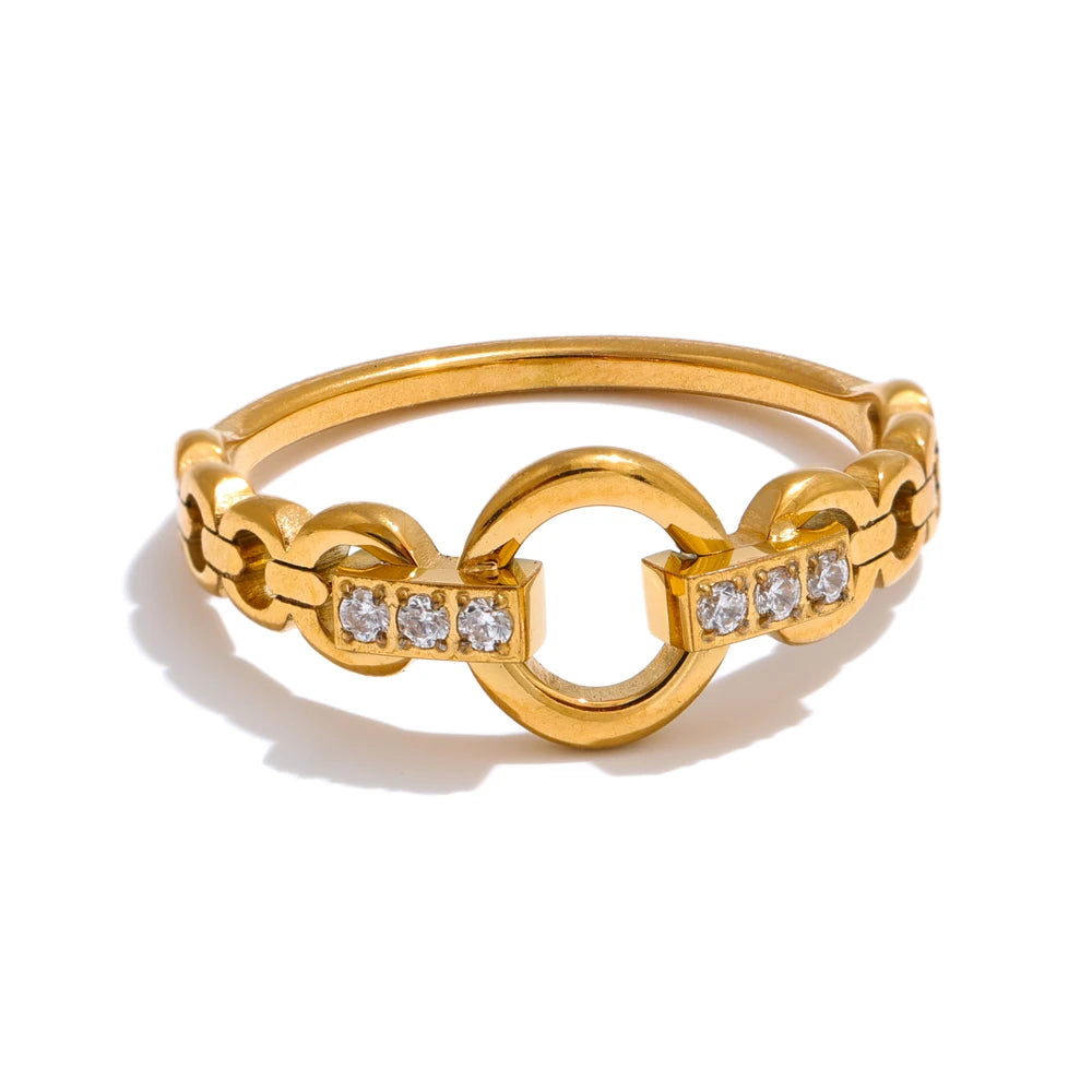 Cubic Zirconia Link Ring