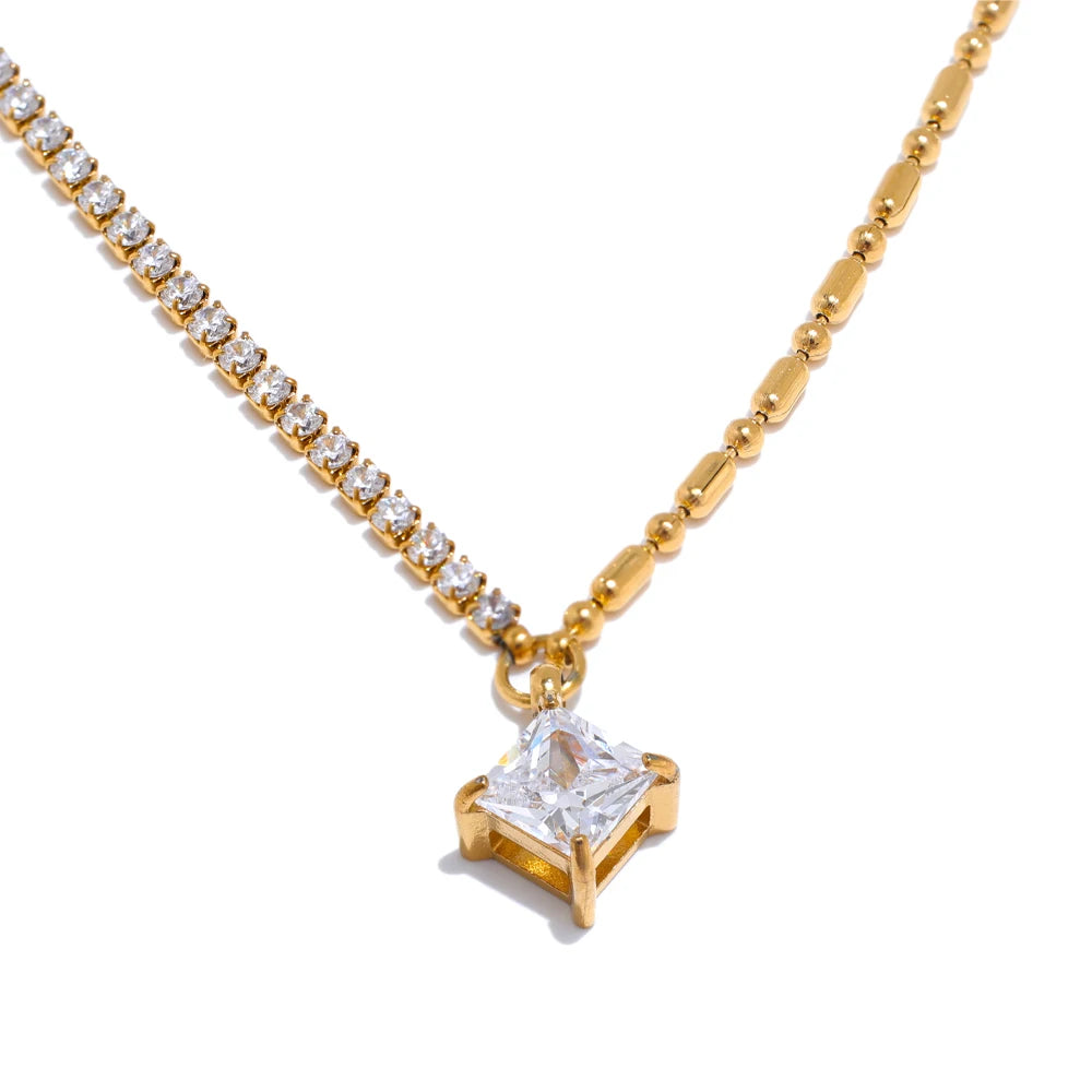 Cubic Zirconia Tennis Chain Necklace