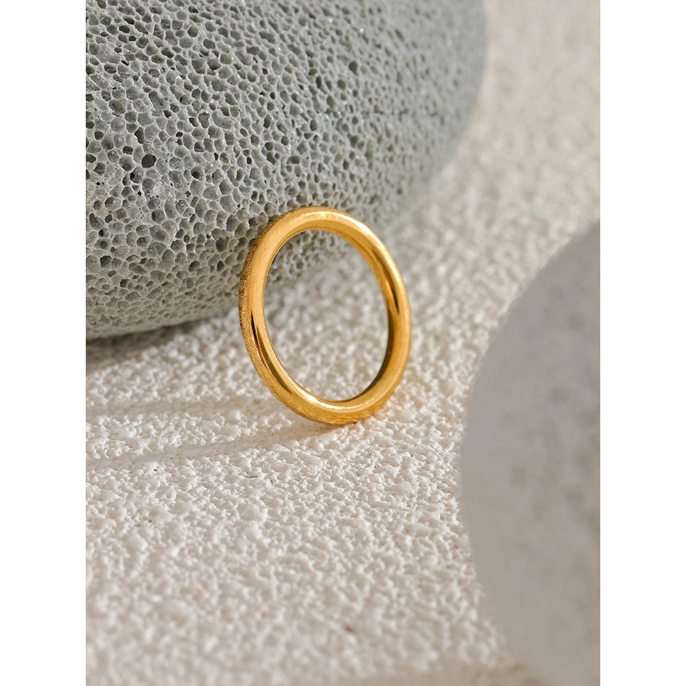 Chinese “Fu” Fortune Stainless Steel Ring 18K Gold PVD