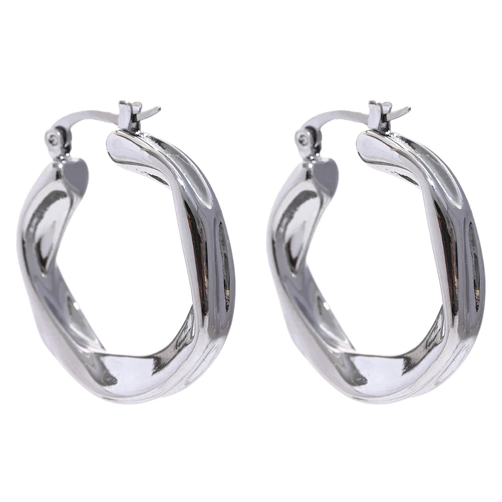 Round Hollow Hoop Earrings