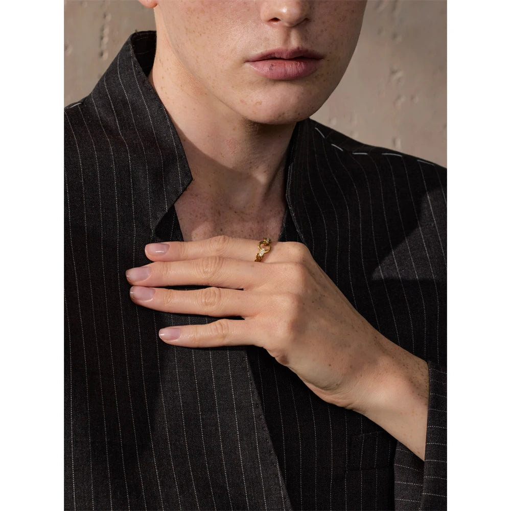 Cubic Zirconia Link Ring