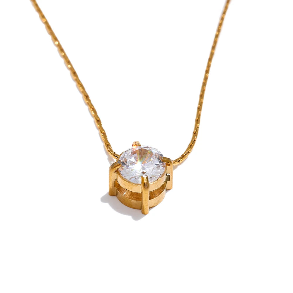 Delicate CZ Pendant Necklace