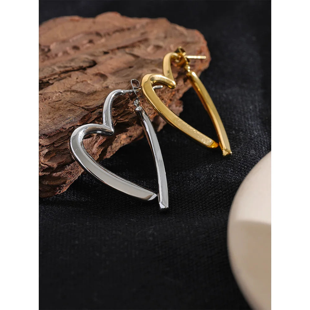 Heart Love Hollow Hoop Earrings