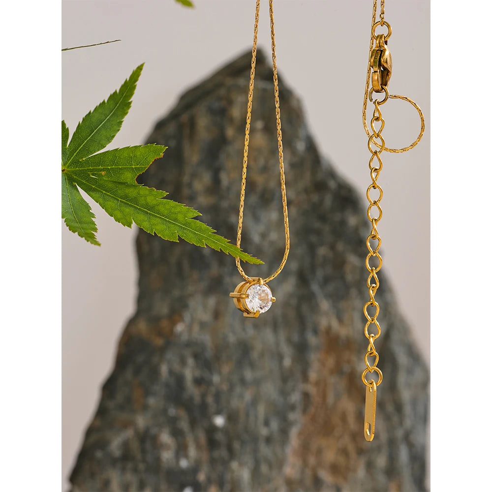 Delicate CZ Pendant Necklace